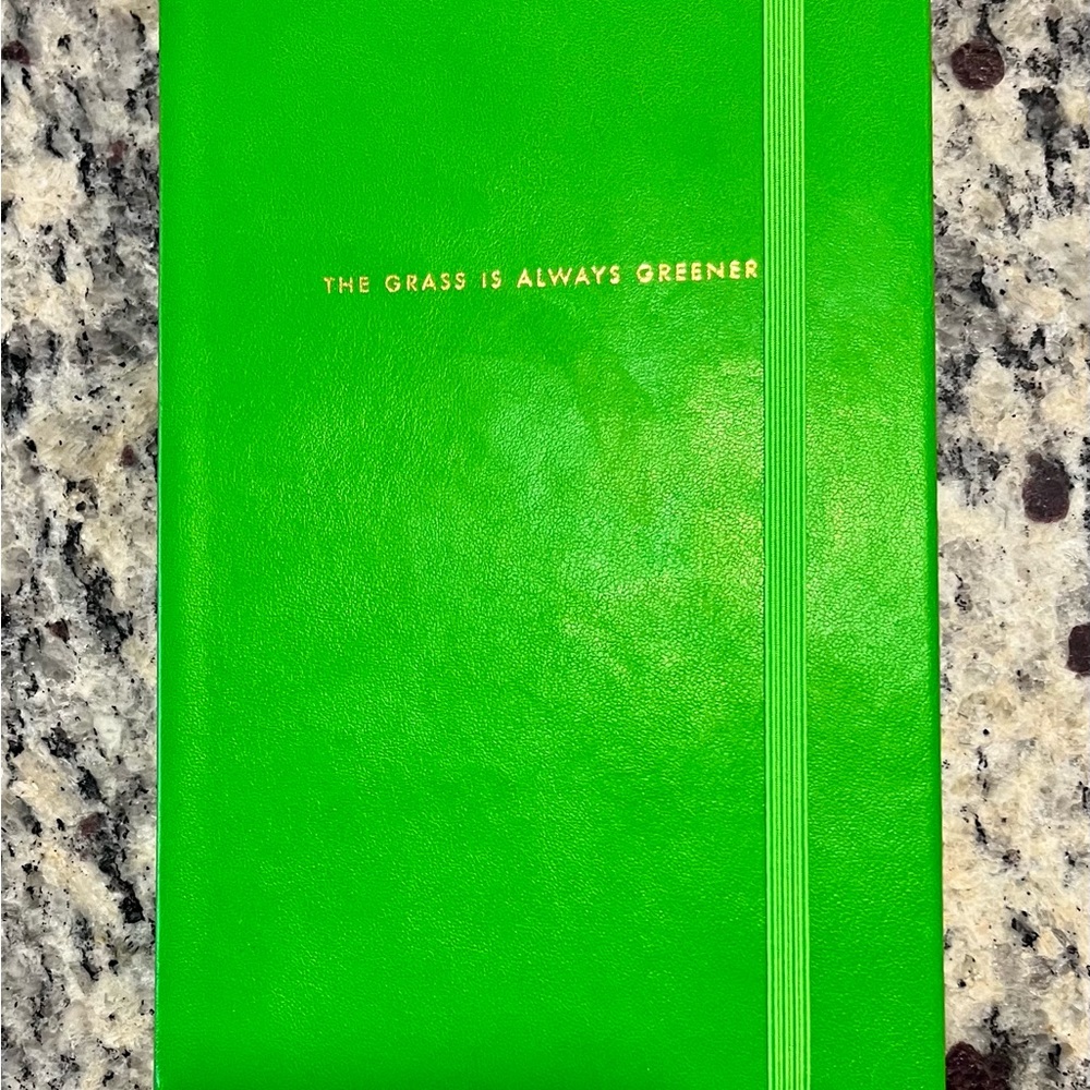 NWOT KATE SPADE GREEN GRASS IS ALWAYS GREENER GIVERNY LINED NOTEBOOK JOURNAL